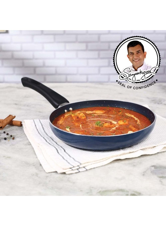 Wonderchef Galaxy Fry Pan 24 cm, 1.3 litres, Midnight Blue, 2 Years Warranty - Image 4