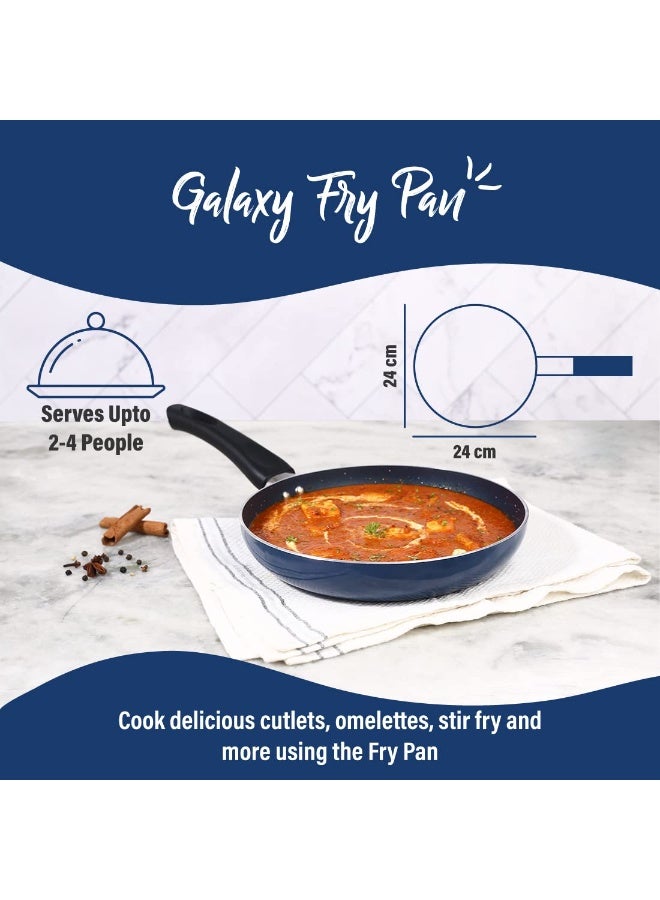 Wonderchef Galaxy Fry Pan 24 cm, 1.3 litres, Midnight Blue, 2 Years Warranty - Image 2