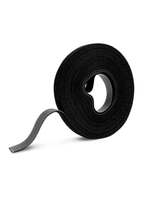 Reusable Cable Ties Divisible Wire Organizer Hook Loop Cable Tidy Management Straps for Home Office Computer TV Power Cables Black 5M