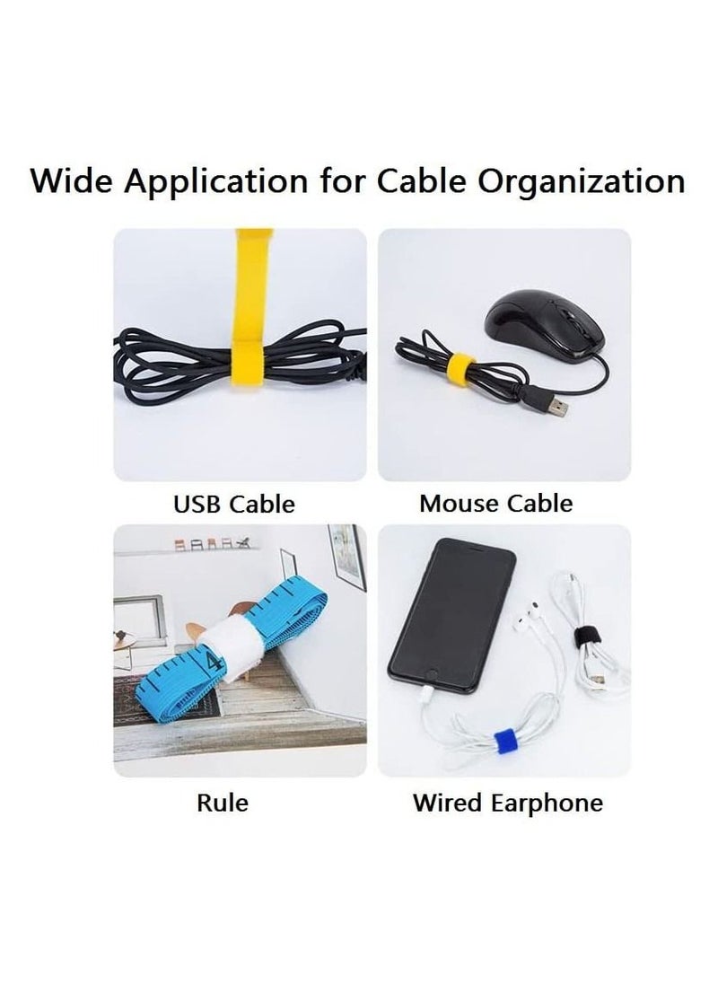Reusable Cable Ties Divisible Wire Organizer Hook Loop Cable Tidy Management Straps for Home Office Computer TV Power Cables Black 5M