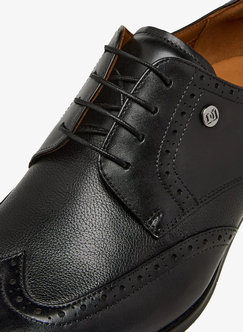 DUCHINI BLACK Men Lace-Up Leather Derby Shoes for Men | Best Price UAE