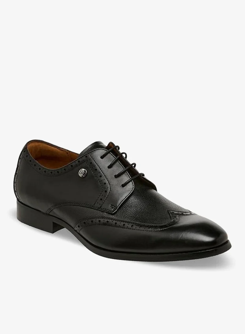 DUCHINI BLACK Men Lace-Up Leather Derby Shoes for Men | Best Price UAE