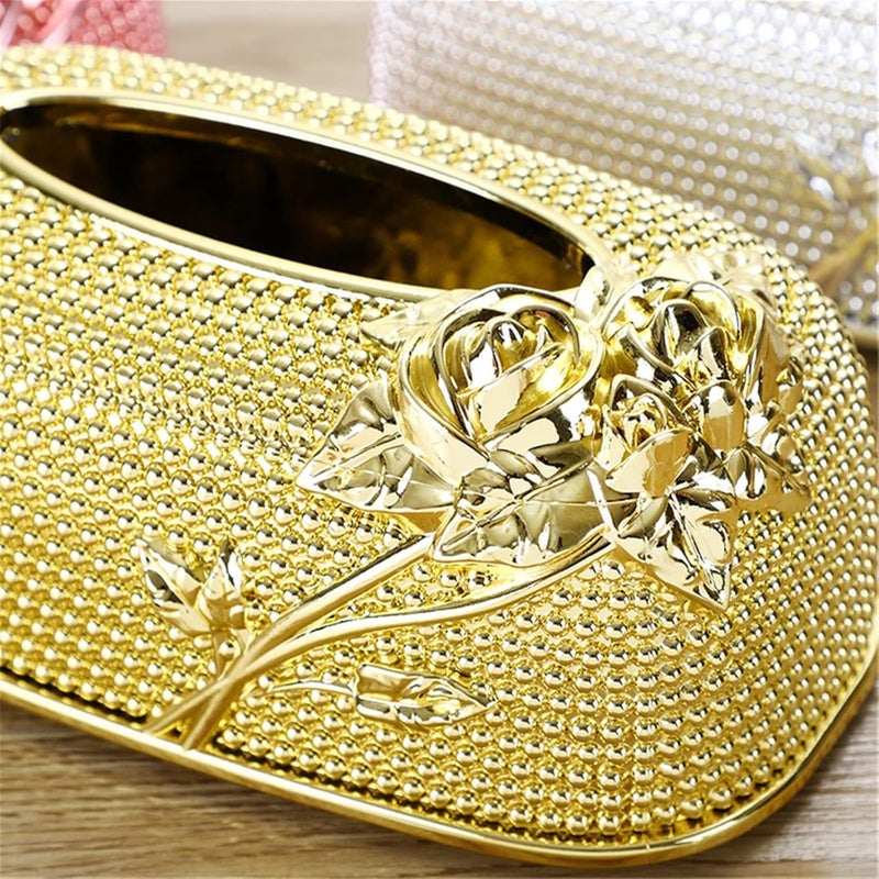 Tendula Vintage Gold Tissue Box Holder,Luxury Facial Napkin Holder,Toilet Paper Holder for Home Office Bathroom Car Automotive Decor. (Rose Gold Oval) - Image 3