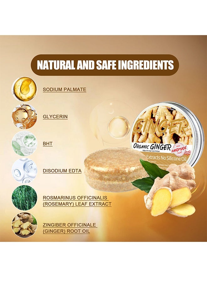 إيلهو Organic Ginger Soap,Ginger Hair Regrowth Shampoo Bar, Natural,Organic,Promotes Hair Growth for Men and Women - Image 3