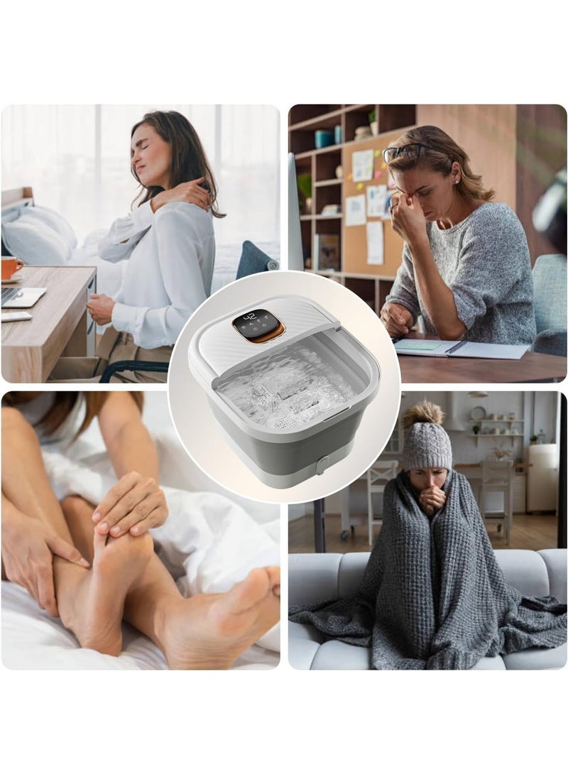 YOUWE7 Collapsible Foot Spa with Heat,Remote Temperature Control and Bubble,Foot Bath Tub with 6 Massage Rollers,Timer and Pumice Stone,Electric Pedicure Foot Spa Machine for Feet Care - Image 2
