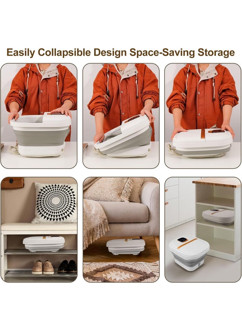 YOUWE7 Collapsible Foot Spa with Heat,Remote Temperature Control and Bubble,Foot Bath Tub with 6 Massage Rollers,Timer and Pumice Stone,Electric Pedicure Foot Spa Machine for Feet Care - Image 4