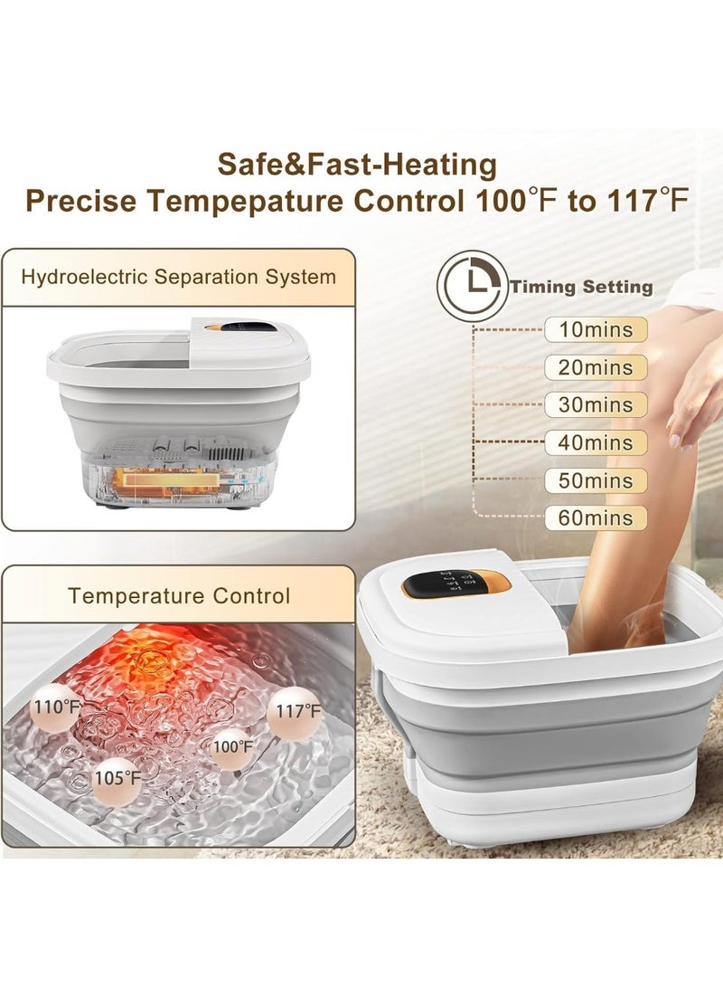 YOUWE7 Collapsible Foot Spa with Heat,Remote Temperature Control and Bubble,Foot Bath Tub with 6 Massage Rollers,Timer and Pumice Stone,Electric Pedicure Foot Spa Machine for Feet Care - Image 5