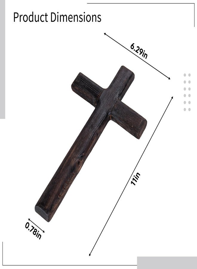 DORMIYA Epicover Rustic Wooden Cross, Black Pine Wood Wall Mounted Cross with Charred Finish, Hanging Holy Jesus, Perfect for Home, Office, and Church Decor, 11 x 6.3 inches - Image 4