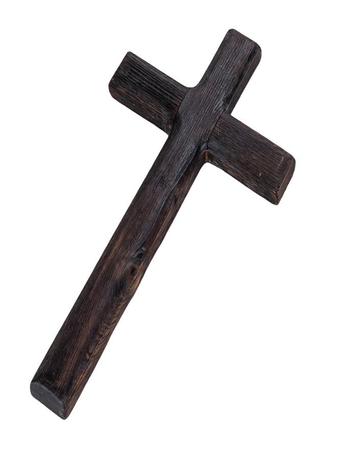 DORMIYA Epicover Rustic Wooden Cross, Black Pine Wood Wall Mounted Cross with Charred Finish, Hanging Holy Jesus, Perfect for Home, Office, and Church Decor, 11 x 6.3 inches - Image 1
