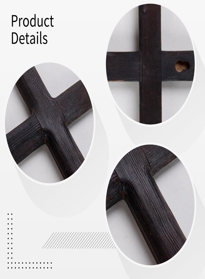 DORMIYA Epicover Rustic Wooden Cross, Black Pine Wood Wall Mounted Cross with Charred Finish, Hanging Holy Jesus, Perfect for Home, Office, and Church Decor, 11 x 6.3 inches - Image 3