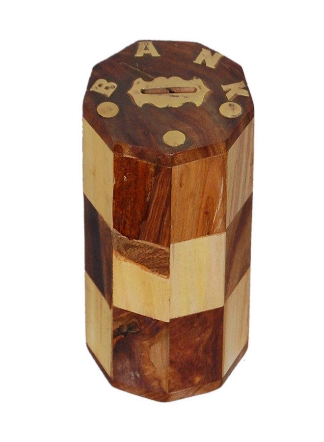 Sri Balajee Bangles Handmade Wooden Money Bank with Lock for Kids - Image 1