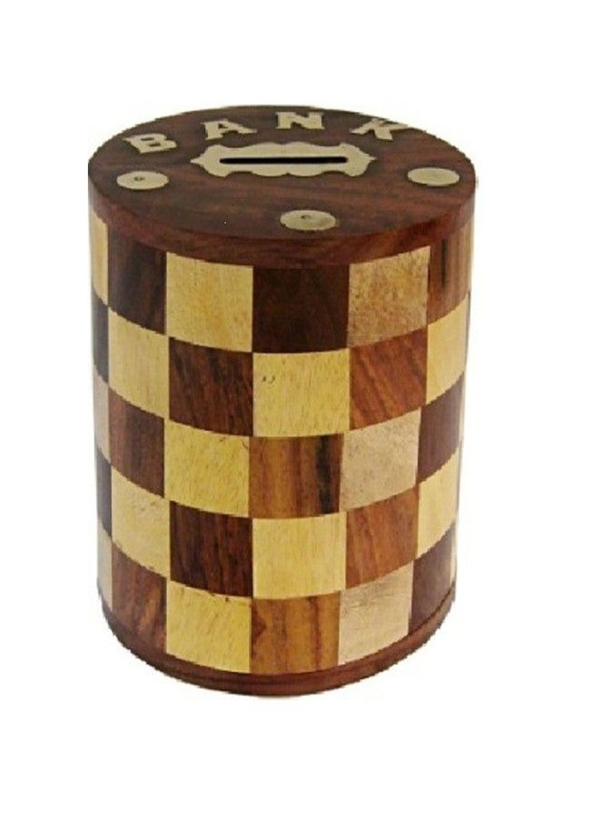 Sri Balajee Bangles Handmade Wooden Money Bank with Lock for Kids - Image 2