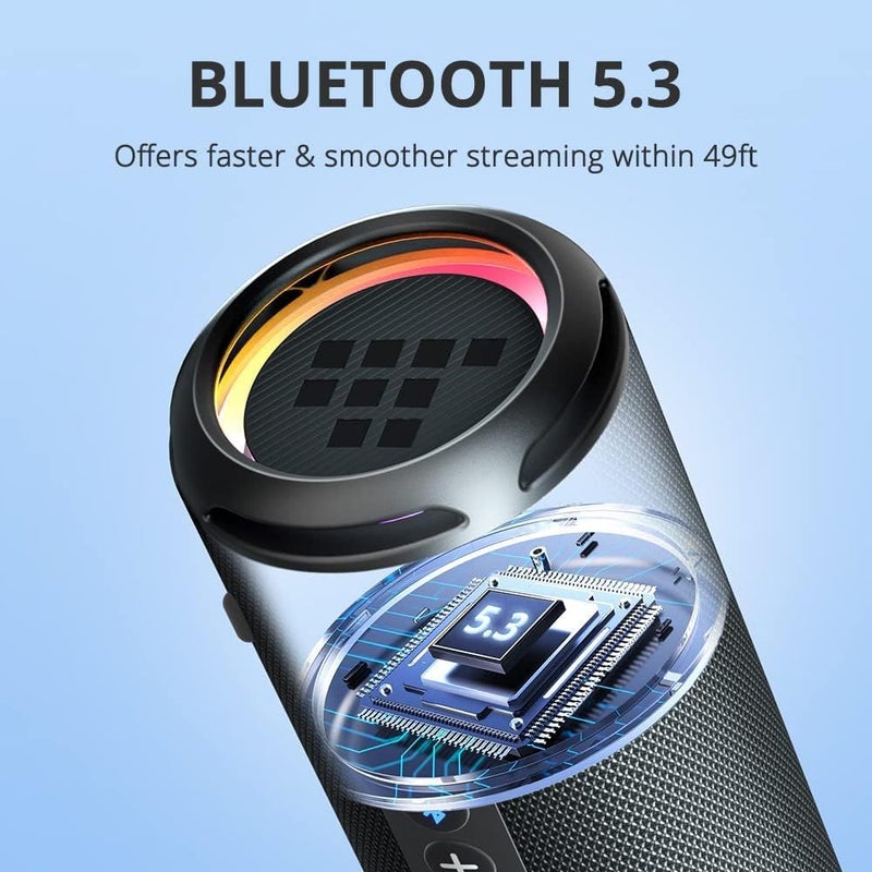 ترونسمارت مكبر صوت محمول خارجي T7 Lite بقوة 24 واط، صوت ستيريو 24 واط مع باس عميق، بلوتوث 5.3، مقاوم للماء IPX7، 24 ساعة من وقت التشغيل، معادل صوت مخصص عبر التطبيق، فائق الحمل - وردي - Image 3