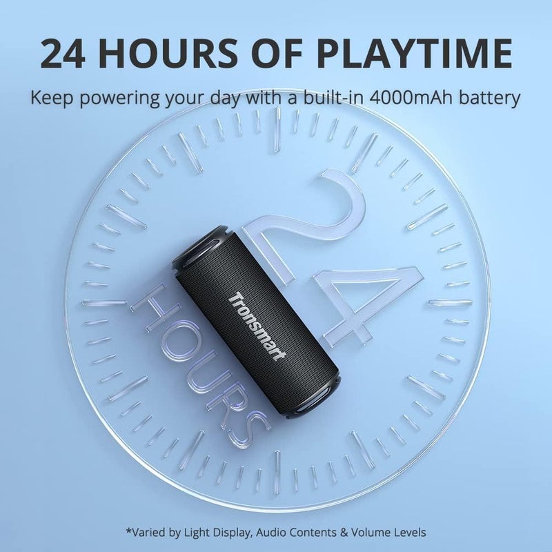 ترونسمارت مكبر صوت محمول خارجي T7 Lite بقوة 24 واط، صوت ستيريو 24 واط مع باس عميق، بلوتوث 5.3، مقاوم للماء IPX7، 24 ساعة من وقت التشغيل، معادل صوت مخصص عبر التطبيق، فائق الحمل - وردي - Image 4