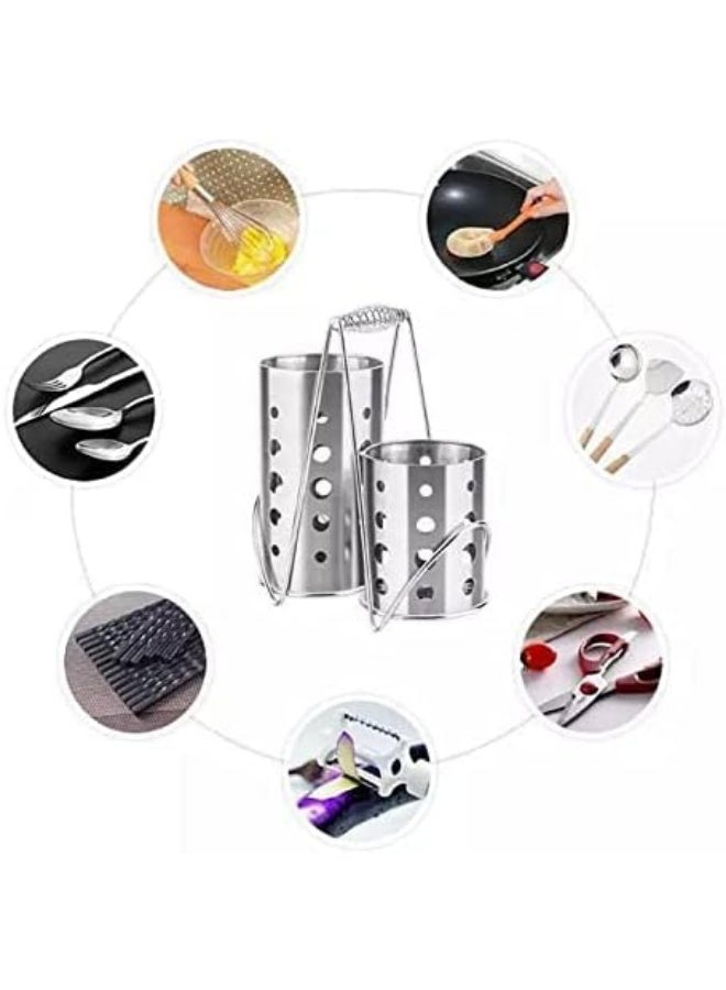 Stainless steel strainer and holder for spoons, forks and knives - Image 5