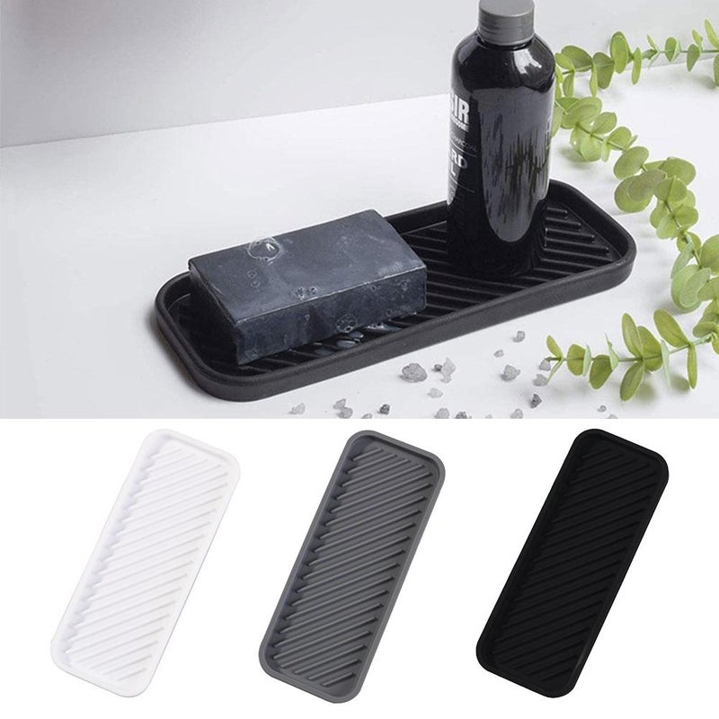 Silicone drain tray for bathroom soap storage and kitchen cup/water cup tray - Image 2