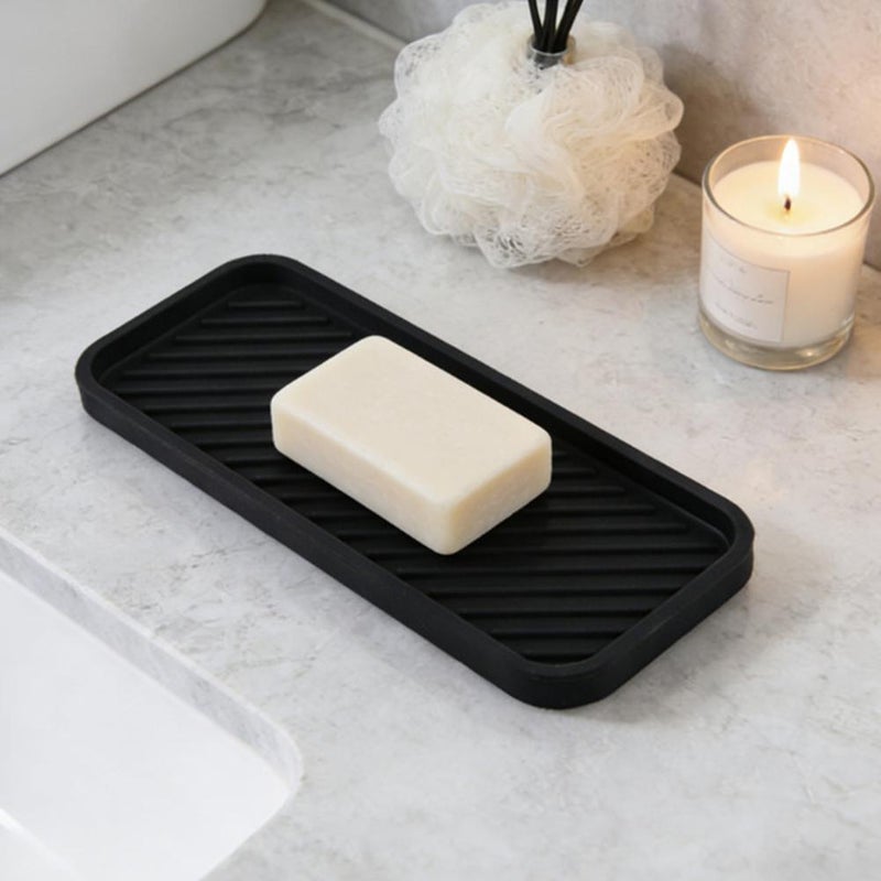 Silicone drain tray for bathroom soap storage and kitchen cup/water cup tray - Image 5