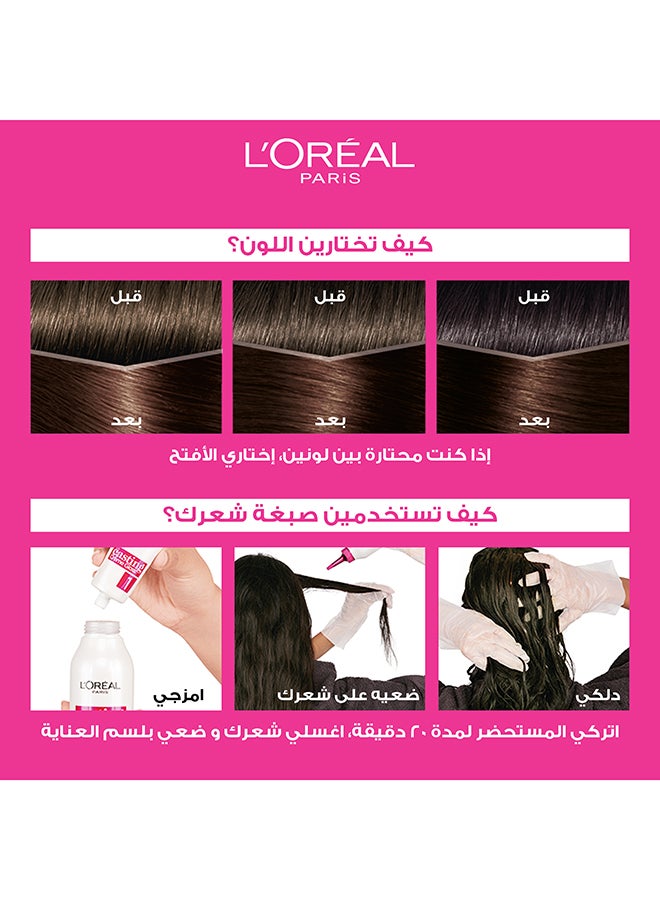 L'OREAL PARIS Casting Crème Gloss صبغة شعر خالية من الأمونيا للحصول على شعر لامع 323 بني داكن داكن - Image 3