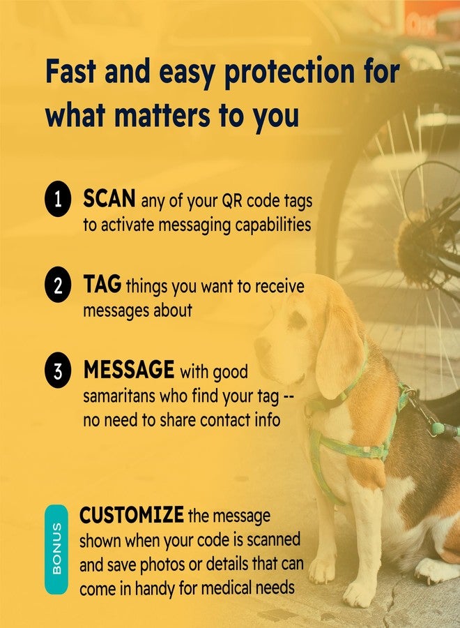 SeQR Smart Dog Cat Tag - Custom QR Code Pet ID, Durable Acrylic, 2 Pack, Round, No Subscription Fees - Image 5