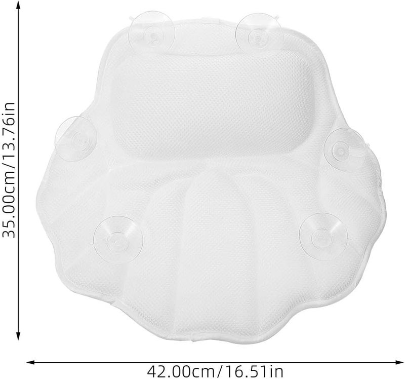 Bath Pillow with Suction Cups, Washable Bathtub Head and Neck Rest Cushion, Non-Slip Spa Accessory for Relaxing Home Bath and Shower Use - Image 2