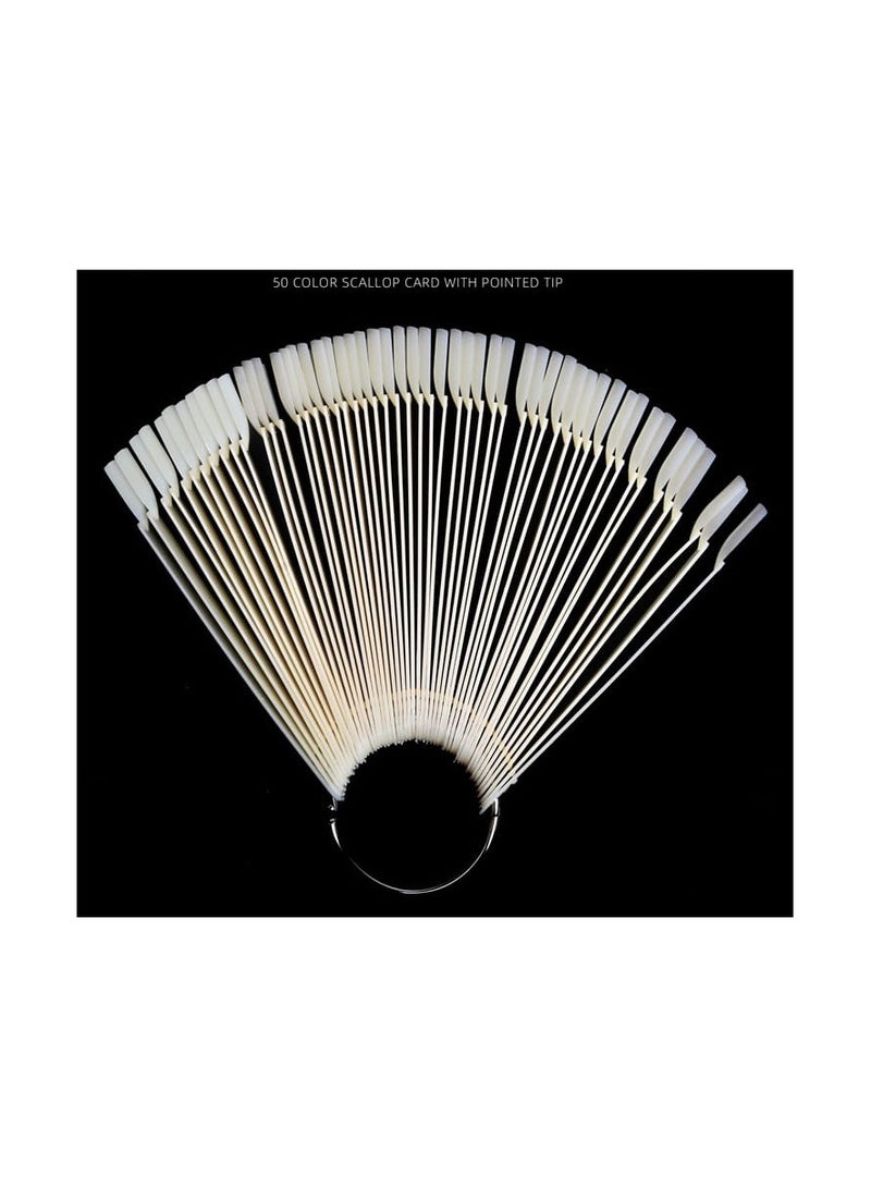 50 PCS  Fan-shaped Nail art Tips Display Polish Board Display Practice Sticks Tool - Image 1