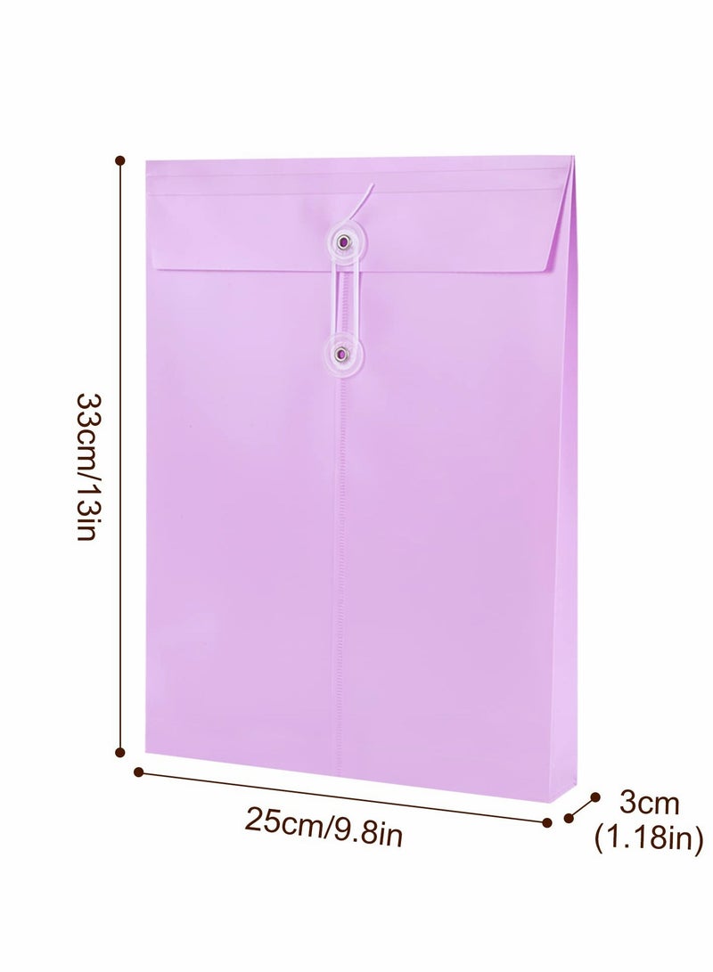 A4 Folder, Plastic Expandable Envelope Document Bag with String Tie Closure , Large Capacity Information Bag for Home Office School 8pcs, 4 Colors - Image 5