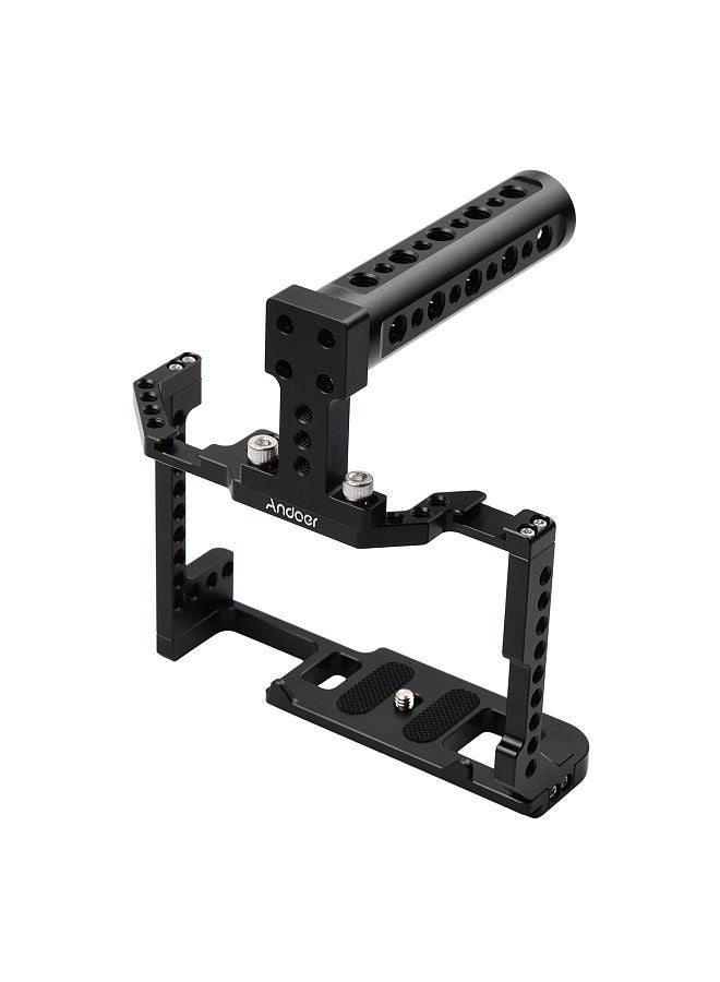 ANDOER Andoer Camera Cage + Top Handle Kit Aluminum Alloy with Dual Cold Shoe Mount 1/4 Inch Screw Compatible with Canon EOS 90D/80D/70D DSLR Camera  - Image 1
