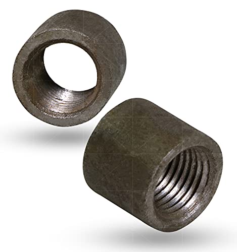 SUPPLYGIANT Supply Giant NCID0014 1/4" Black Merchant Steel Half Coupling with Female Connection with Straight Tapped Thread, 4 - Image 2