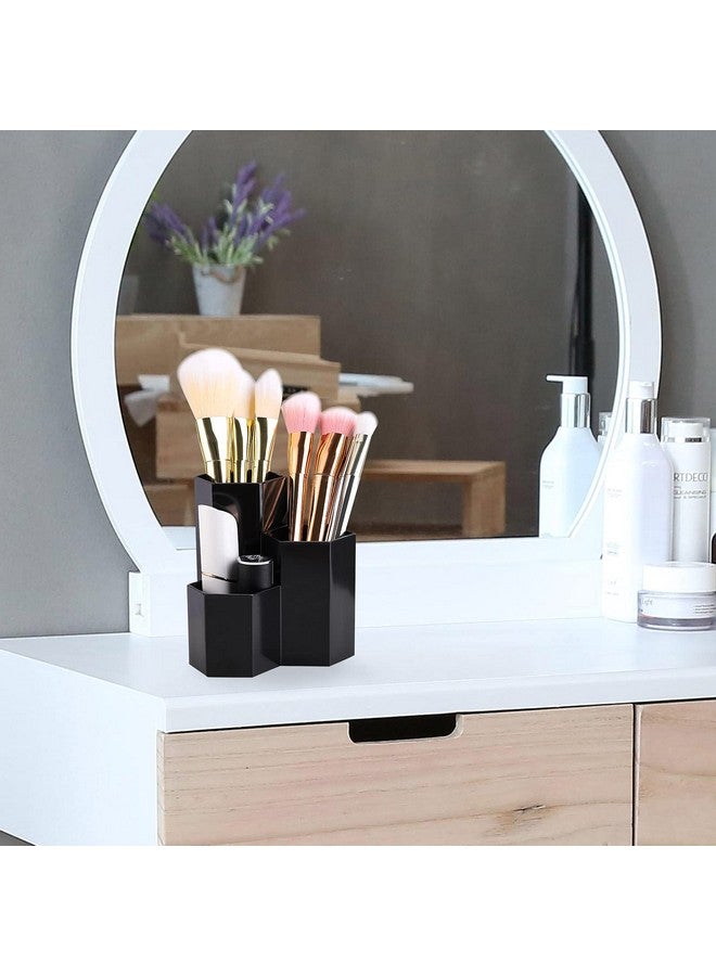 LoveBB Makeup Brush Holder Organizer, 3 Slot Plastic Cosmetics Brushes Pen Storage Solution, Black - Image 5