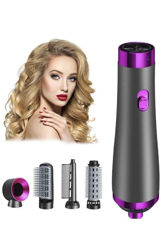 مجموعة مكواة تجعيد 5 في 1 مع وظائف التجفيف بالهواء والتمشيط، أسطوانات سيراميك قابلة للتبديل لتموجات وتجعيدات متنوعة - Image 1
