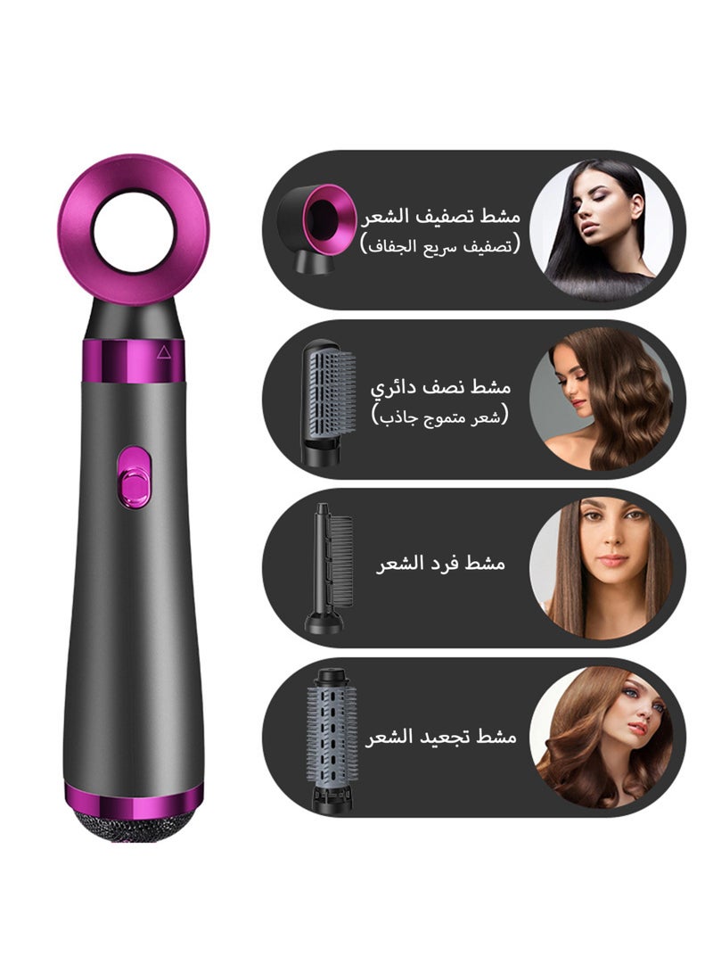 Generic 5-in-1 Curling Iron Set with Blow-Drying & Combing Functions, Interchangeable Ceramic Barrels for Versatile Curls & Waves  - Image 2