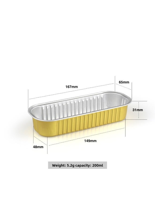 Thickened Air Fryer Oven Special Tin Paper Box Baked Durian Cheese Baked Sweet Potato Aluminum Foil Baking Cake Packaging Box-Specification:Gold-Colour:270ml Box Without Cap (1000 Pieces)  - Image 1
