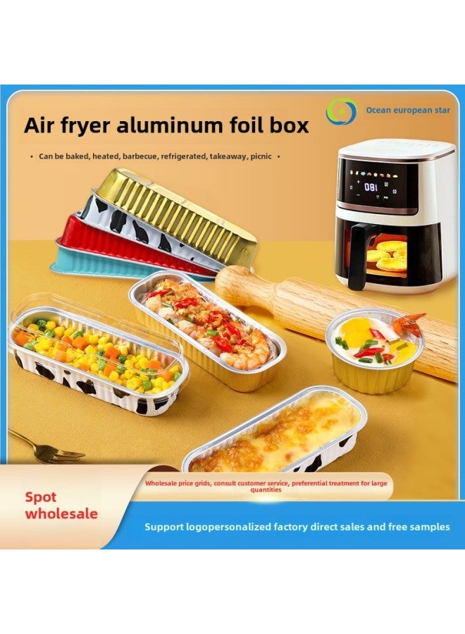 Thickened Air Fryer Oven Special Tin Paper Box Baked Durian Cheese Baked Sweet Potato Aluminum Foil Baking Cake Packaging Box-Specification:Gold-Colour:270ml Box Without Cap (1000 Pieces)  - Image 2