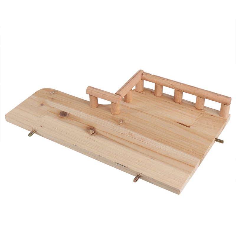 Wooden Rest Platform with Railing Small Pet Wooden Toys for Hamster Small Animals Climbing - Image 3