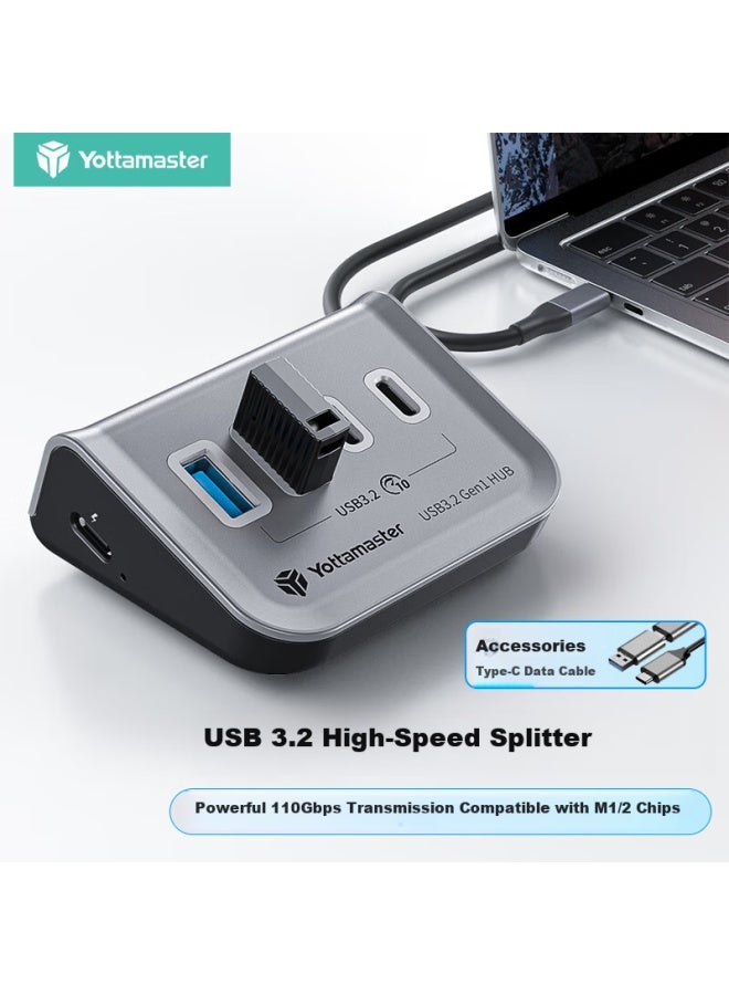 Yottamaster Yuda Master Usb3.2 Hub Expansion Dock, High-speed 4-port Hub Expansion Dock, Suitable For Black Myth： Wukong Computer Converter With Power Extension Cable, 0.5 Meters - Image 1
