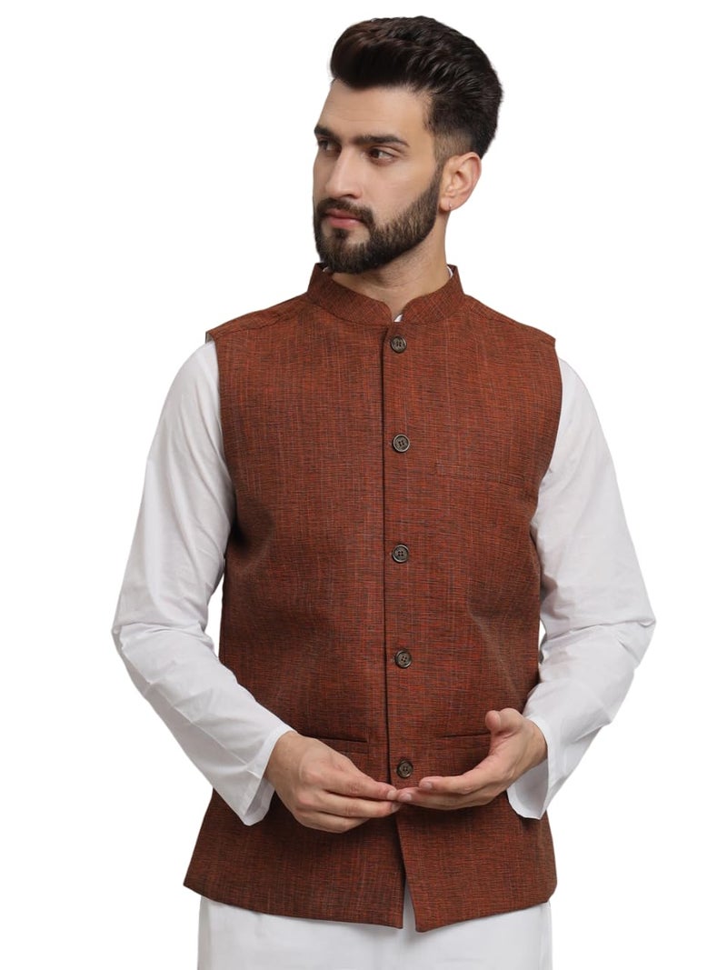 LATEST CHIKAN Men's Traditional Cotton Nehru Jacket/Waistcoat,38 - Image 1