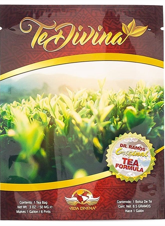 Vida Divina - TeDivina Detox Tea All Organic Healthy Cleansing Formula, Caffeine Free All Natural Colon Cleanse Digestive Tea and Body Detox, 12 Blended Herbs - Original Flavor By Vida Divina | 0.3oz (Single Pack) - Image 1
