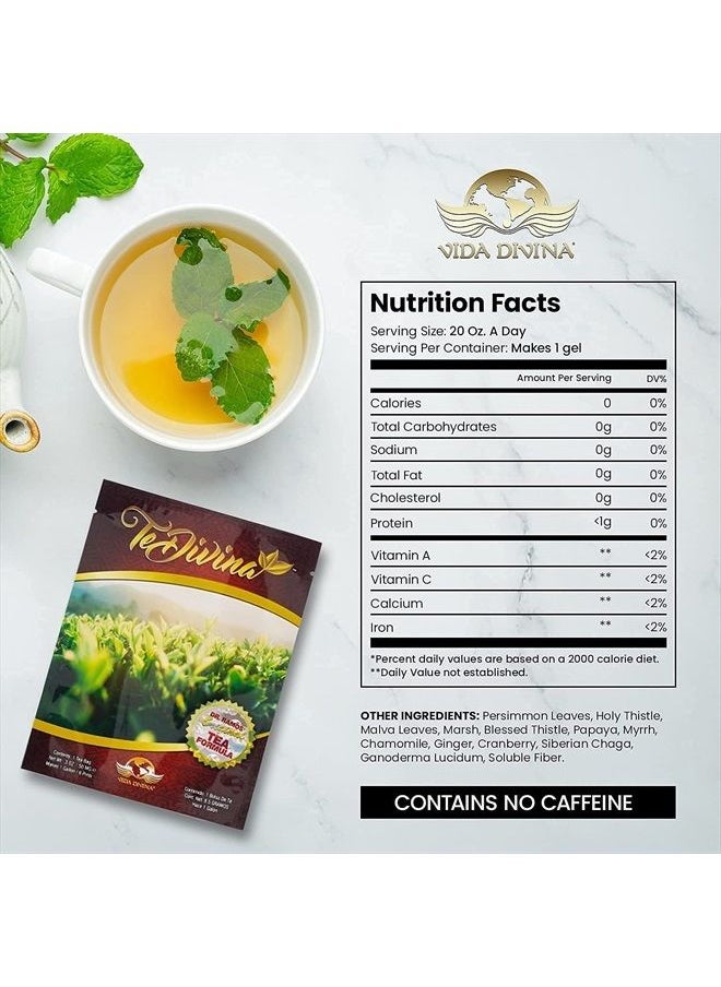 Vida Divina - TeDivina Detox Tea All Organic Healthy Cleansing Formula, Caffeine Free All Natural Colon Cleanse Digestive Tea and Body Detox, 12 Blended Herbs - Original Flavor By Vida Divina | 0.3oz (Single Pack) - Image 1