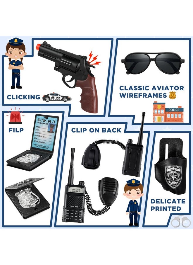 TEPSMIGO Police Officer Costume For Kids, Police Costume For Kids With Police Uniform, Recorder, Shoulder Police Lights, Halloween Costume For Boys Girls, Role Play Kit For Boys Girls  - Image 5