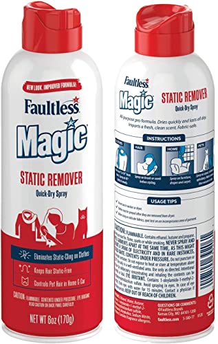 Magic Static Remover, Pack of 2 - No More Cling Static Spray, Eliminates Static Cling, Anti-Static Spray for Clothes, Furniture & Car, Controls Pet Hair (6 oz.) - Image 2