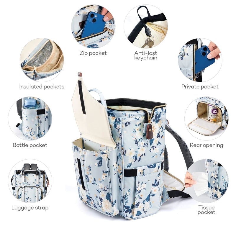 LitBear Diaper Bag Backpack, Fashion Large Capacity Multifunction Nappy Bags - Image 3