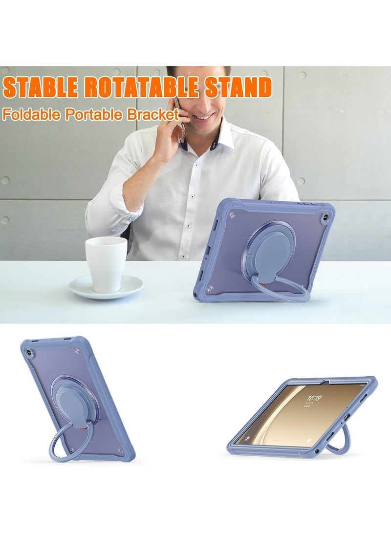 عام حافظة قوية ومتينة متوافقة مع جهاز Samsung Galaxy Tab A9 Plus بحجم 11 بوصة، مجهزة بقاعدة داعمة واستراتيجية للكتف، وتوفر حماية ممتازة ضد السقوط والغبار. - Image 5