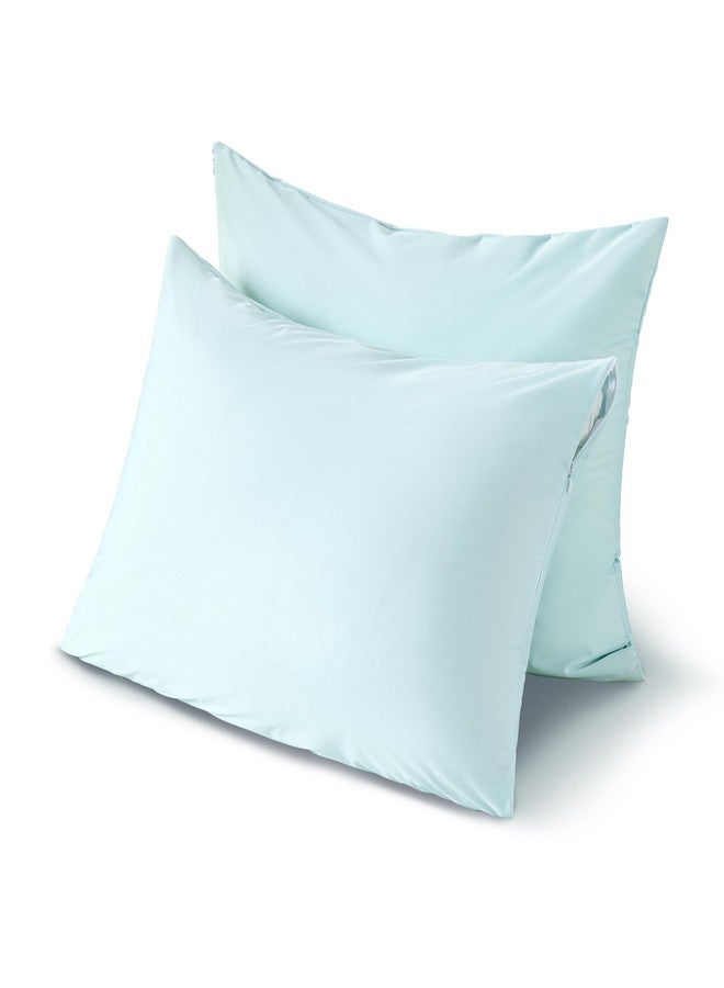 JELLYMONI Waterproof Pillow Protectors - Standard Size Pillow Covers with Zipper Set of 2, Hypoallergenic and Dust Resistant - Durable Pillow Case for Ultimate Protection, 20” x 26”, Light Blue - Image 1