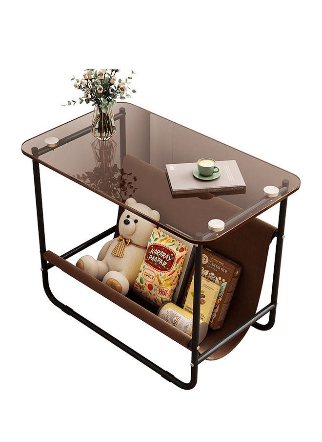 Sharpdo Sharpdo Coffee Table Glass Light Luxury Small Table Multi-function Living Room Household Bedside Shelf Sofa Side Table  - Image 1
