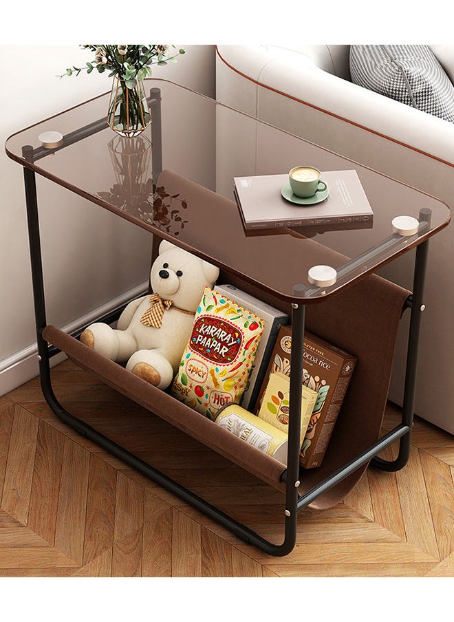 Sharpdo Sharpdo Coffee Table Glass Light Luxury Small Table Multi-function Living Room Household Bedside Shelf Sofa Side Table  - Image 2