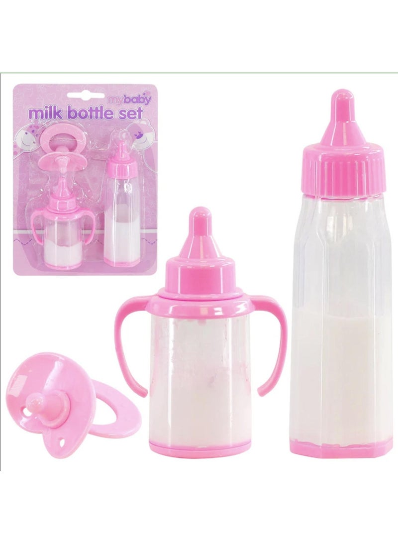 Magic Baby Doll Bottles, Magic Doll Disappearing Milk and Juice, Baby Doll Accessories Toys,s Baby Doll Feeding Set - Image 1