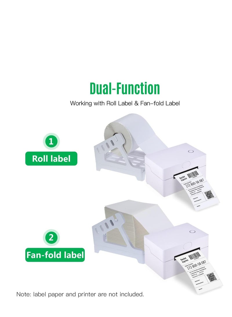 Thermal Label Printer Label Holder for Rolls and Fanfold Shipping Package Labels Work with Desktop Label Printers Compatible with Barcode Express Label Printing Postage Mailing Labeling - Image 4