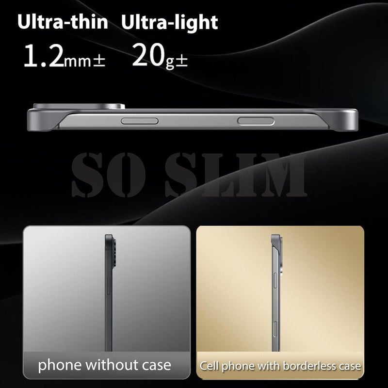 for iPhone 15 Case Borderless Slim (Carbon Fiber Texture) [Bare Metal Feel] Rapid Heat Dissipation Anti-Fingerprint Cover for iPhone 15 Phone Case, Hard PC Resilient Shockproof - Image 3