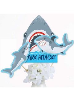 Big Dot of Happiness Shark Zone Jawsome Shark Party Or Birthday Party Centerpiece Sticks Table Toppers Set Of 15  - Image 3