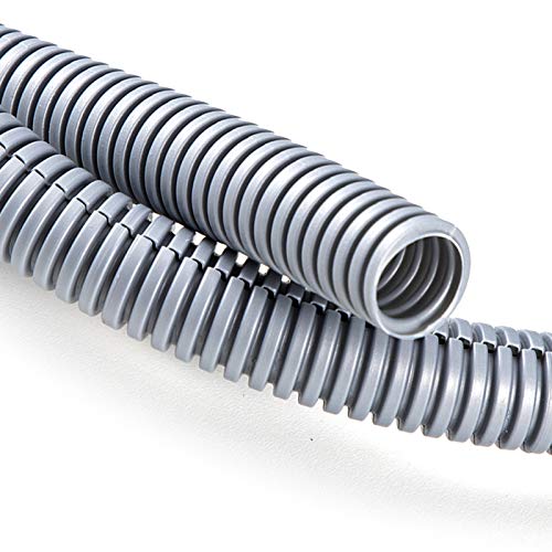 ZhiYo 20FT 1/2” Wire Loom Split Tubing Auto Wire Conduit Flexible Cover | High Temperature Heat Resistant -40F to 257F | Plastic Cover for Electrical Wires & Cables, Grey - Image 1